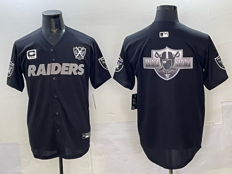Men Oakland Raiders blank Black Nike 2025 Limited NFL Jersey 002